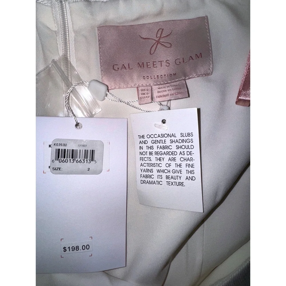 Gal Meets Glam Collection Ivory Wide Leg Side Button Jumpsuit K0393M Size 2‎ NEW